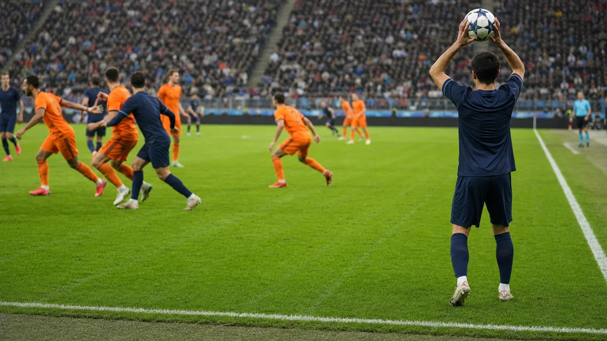 Spelmoment från en fotbollsmatch i Champions League.